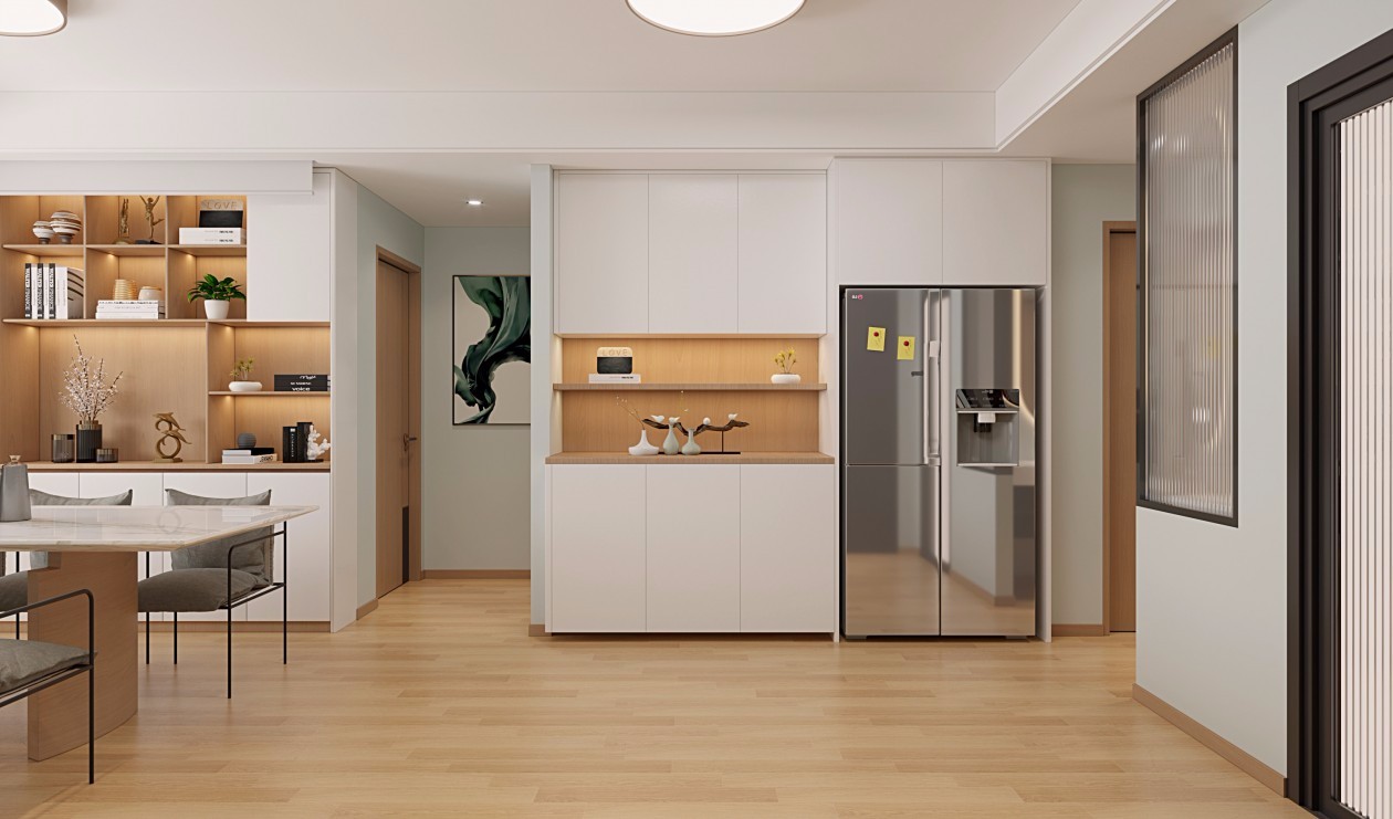 恒大綠洲80m&sup2;北歐風案例-客廳效果圖