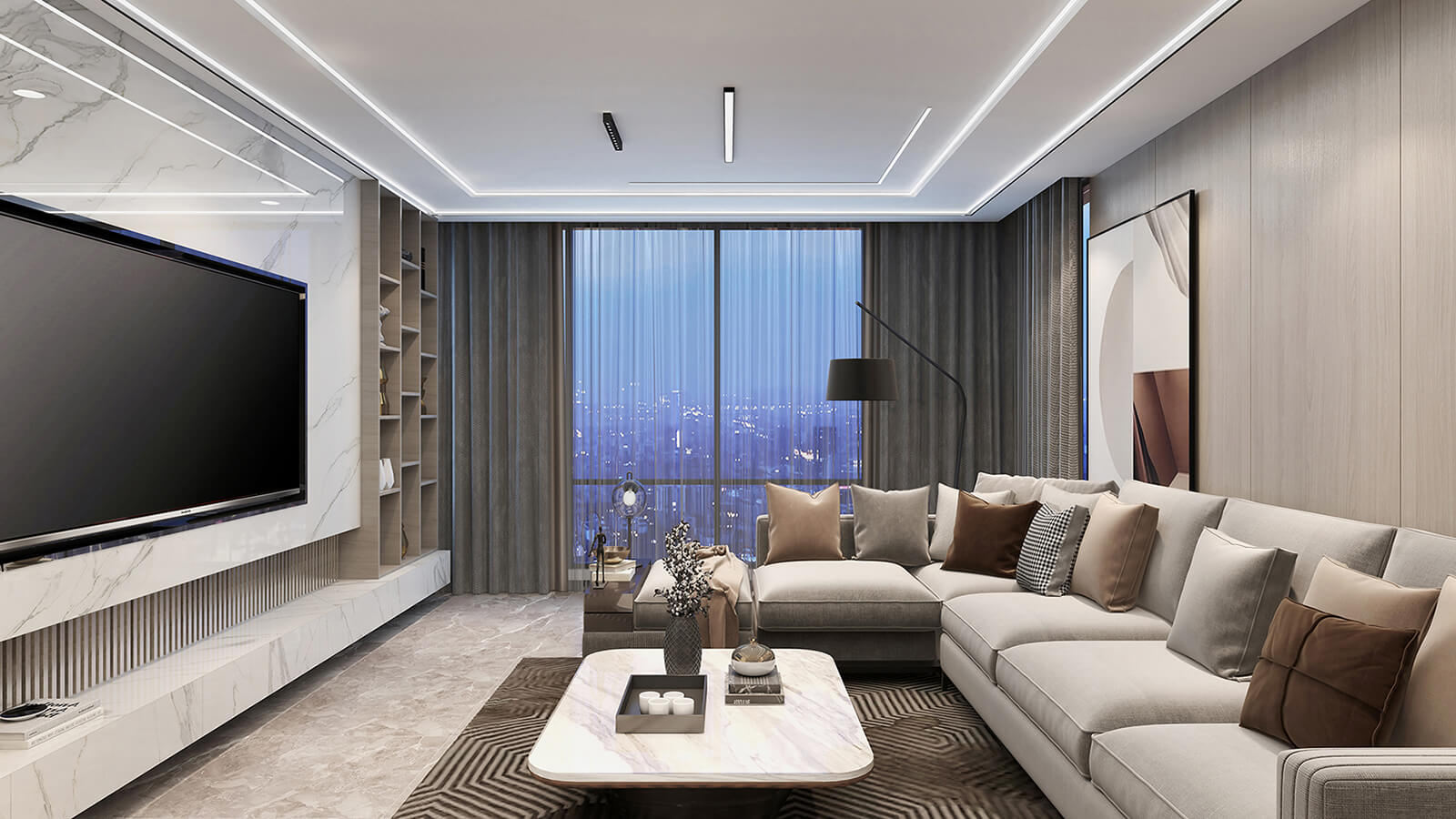 華發(fā)國賓壹號240㎡現代輕奢案例